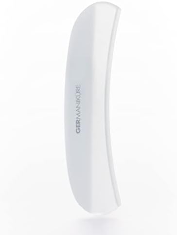 GERMANIKURE Gray Glass Moonfile in Suede Case, Ethically Made in Czech Republic, Easy Guided Nail File