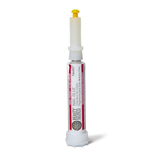 Beauty Secrets Drip & Clog Proof Nail Glue Bundled with Zebra Cushion Nail File Medium Coarse 180/100 Grit (2 Pack) by Beauty Secrets