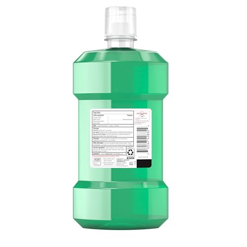 Listerine Freshburst Antiseptic Mouthwash for Bad Breath, Kills 99.9% of Bad Breath Germs & Fights Plaque & Gingivitis, ADA Accepted Mouthwash, Spearmint, Convenience Pack, 2 x 1 L