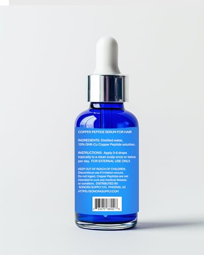 Copper Peptides for Hair Growth - Ultrastrong 10% Copper Peptide Serum for Hair Liposomal 7x Absorption - MADE IN USA