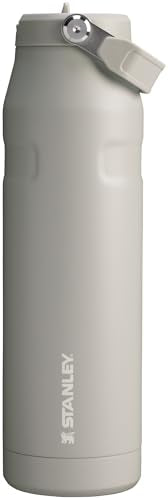 Stanley IceFlow Flip Straw 2.0 Water Bottle 36 OZ | Built-In Straw with Larger Opening | Lightweight & Leak-Resistant | Insulated Stainless Steel | BPA-Free | Ash