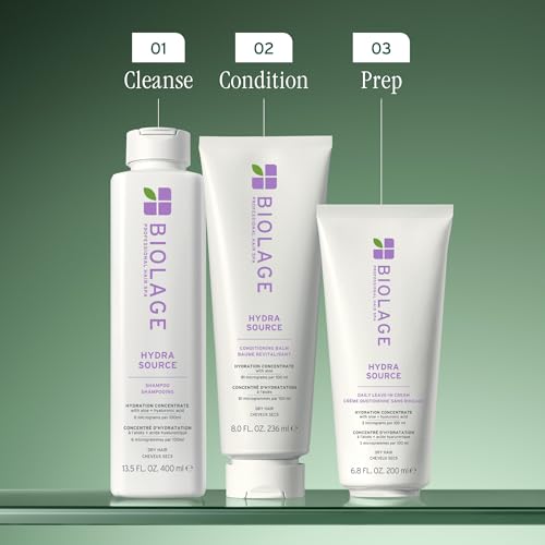 Biolage Hydra Source Leave-In Cream - Instantly Moisturizes & Seals Split Ends, For Dry Hair, With Fermented Aloe & Micro-Filtered Hyaluronic Acid