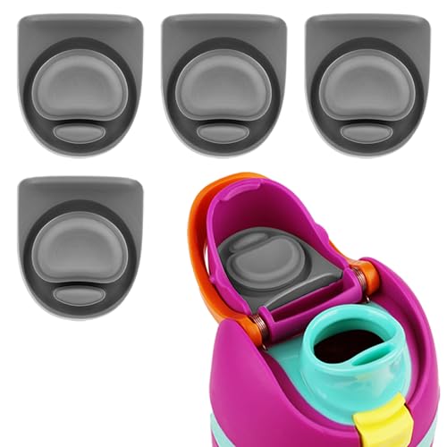 4pcs Replacement Stopper Compatible with Owala FreeSip 24oz 32oz, Water Bottle Top Lid Gasket for Owala 16/19/24/32/40oz Seal Bottle Cap Mouth Stopper Part Silicone Plug Accessories BPA-Free (Gray)