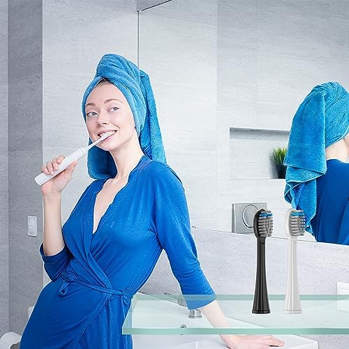 Replacement Flossing Toothbrush Heads(6-pc) Fit for Waterpik Sonic Fusion 2.0 SF-01, SF-02, SF03 & SF-04 Tooth Brush Refill Pisoniclea(SF-Black)