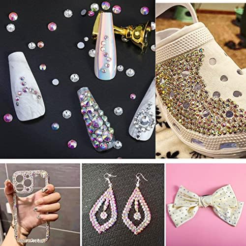 Beadsland Flatback Rhinestones Bulk,14400pcs AB Crystal Rhinestones for Nails Crafts Clothes DIY Decoration, Crystal AB, SS10, 2.7-2.9mm