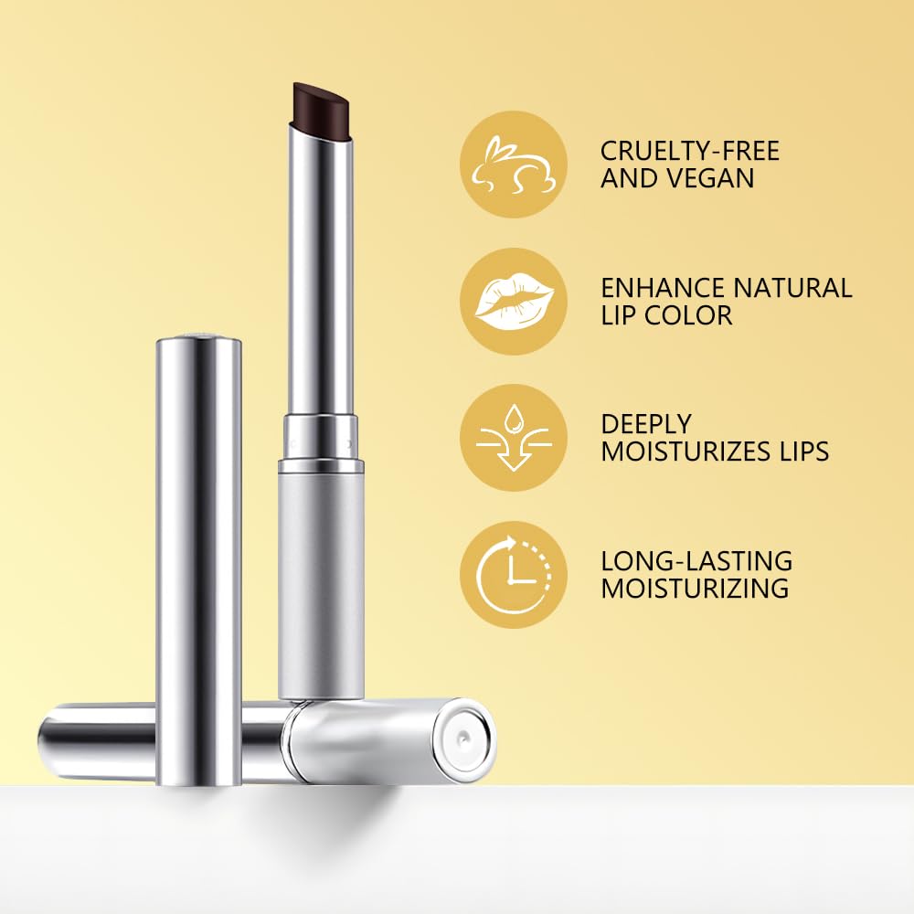 2Pcs Honey Tinted Lip Balms Lip Stain, Sheer Hydrating Lip Skin Tint, Gloss Balm Moisturizing Lip Color for All Skin Tones, Nourishing Lip Balm with a Hint of Natural Black Cherry Tint