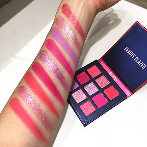 Eyeshadow Powder 9 Color Shimmer Matte Party Makeup Palette Cosmetic Bright Colorful Eye Shadow (BERRY)