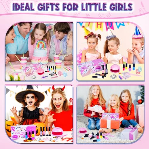 Kids Nail Polish Set for Girls, 27PCS Nail Art Kit with Nail Dryer, Non Toxic Nail Polish kit and Fake Nails for Kids, Girl Toys Age 6-8, Halloween Christmas Birthday Gifts for Girls 8-12