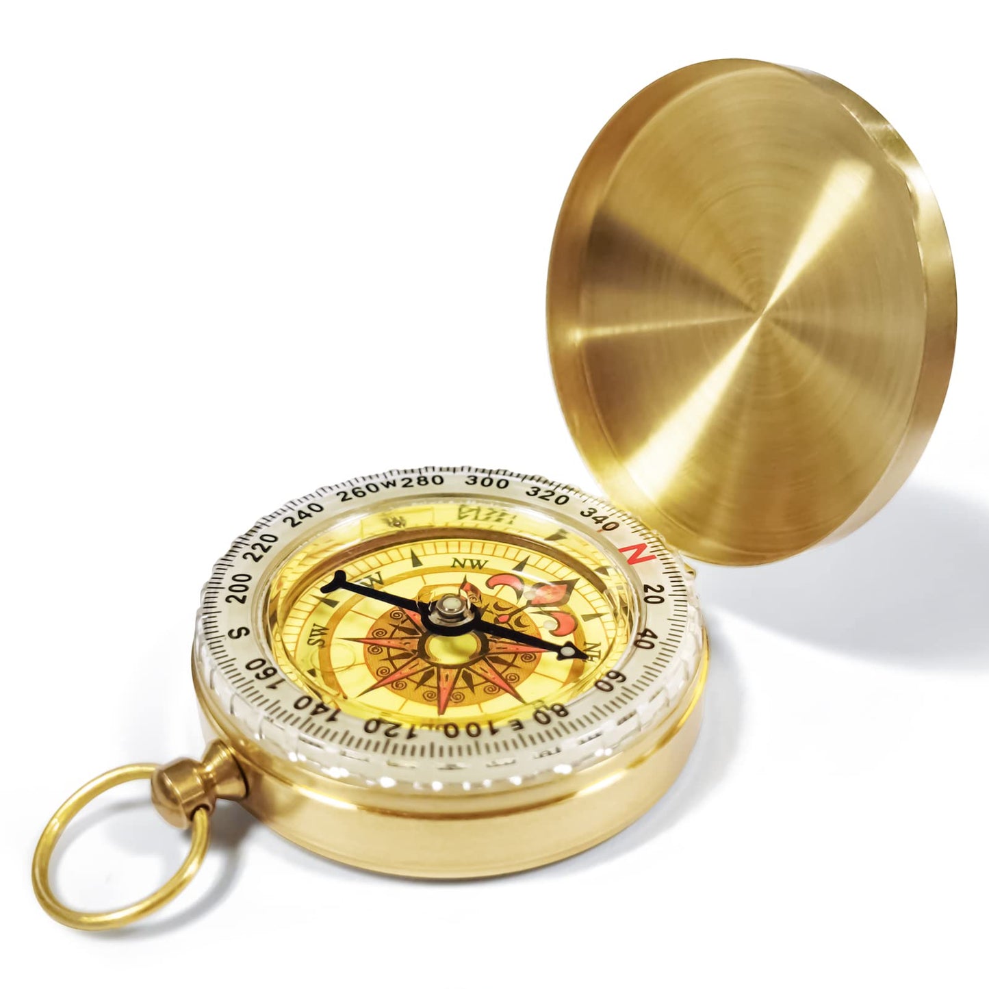 Bahfir Camping Survival Compass for Hiking, Pocket Compass for Kids, Glow in The Dark Compass for Camping Hunting, Outdoor Military Navigation Tool