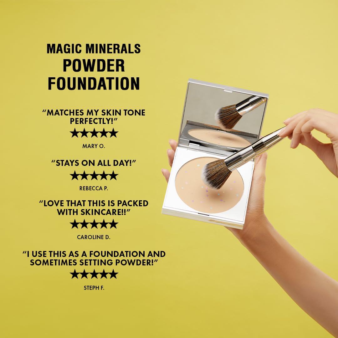 Magic Minerals by Jerome Alexander Jumbo Size Mineral Powder Foundation with Color Correctors, Antioxidant Skincare Formula (Medium)