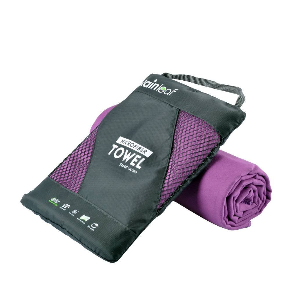 Rainleaf Microfiber Towel Perfect Travel & Gym & Camping Towel. Quick Dry - Super Absorbent - Ultra Compact - Lightweight. Suitable for Trip, Beach, Shower, Backpacking, Pool