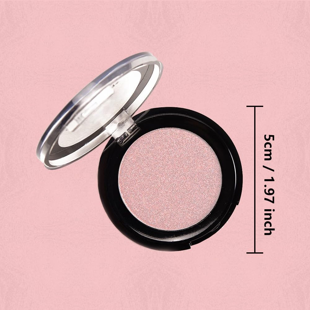 Monochrome Powder Eyeshadow Palette Makeup,Pink Natural Neutral Single Shimmer Eye Shadow for Older Women,Sparkly Eye Finish,Long Lasting Naturing-Looking