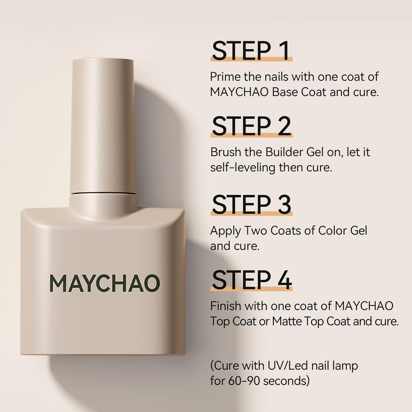 MAYCHAO Clearly Pink Builder Gel for Nails, 15ml Nail Strengthener in a Bottle, Nail Extension Hard Gel, Soak Off Long Lasting UV Light Cure