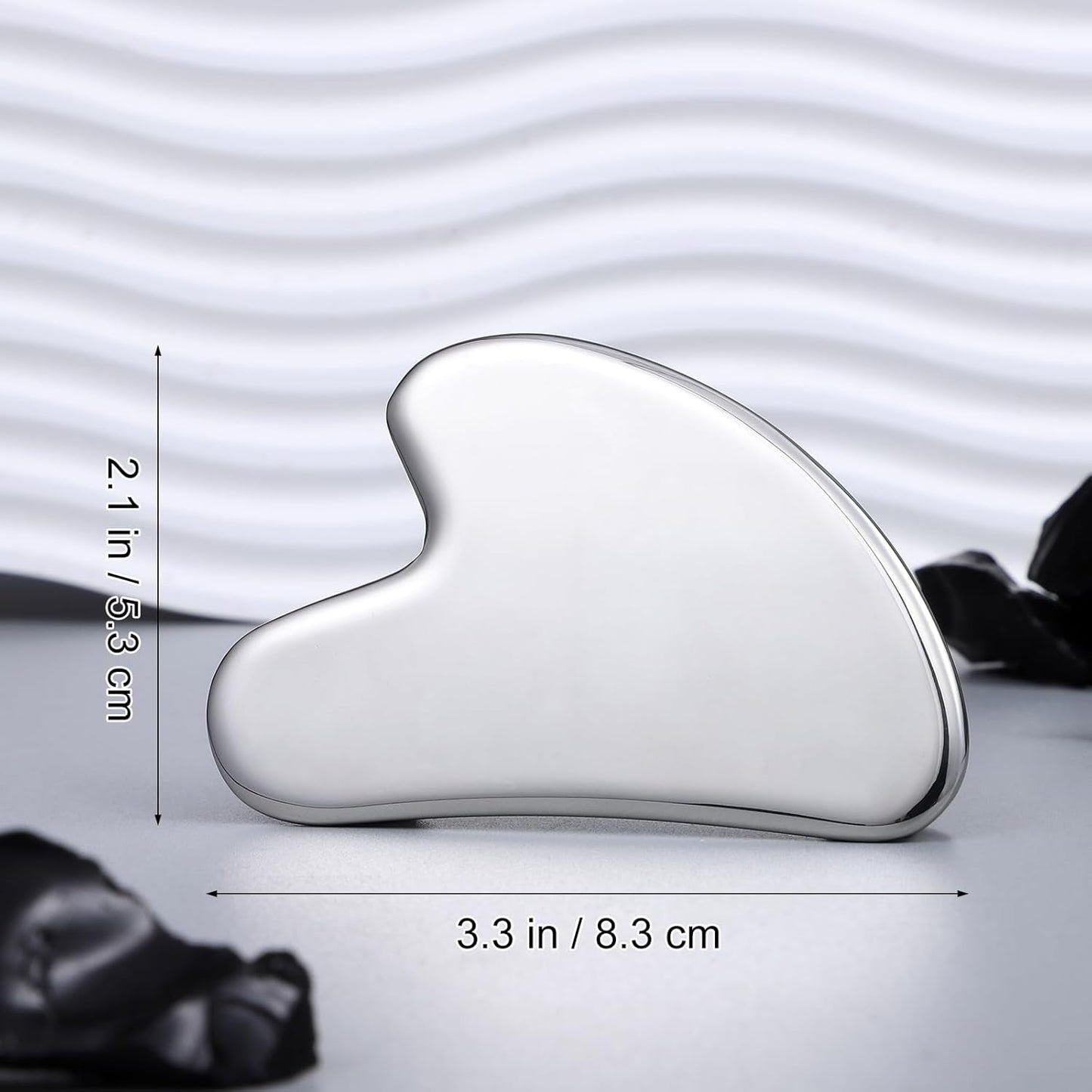 rosenice Gua Sha Facial Tools Stainless Steel Gua Sha for Face Skincare Massage Scraper for Body Metallic Luster