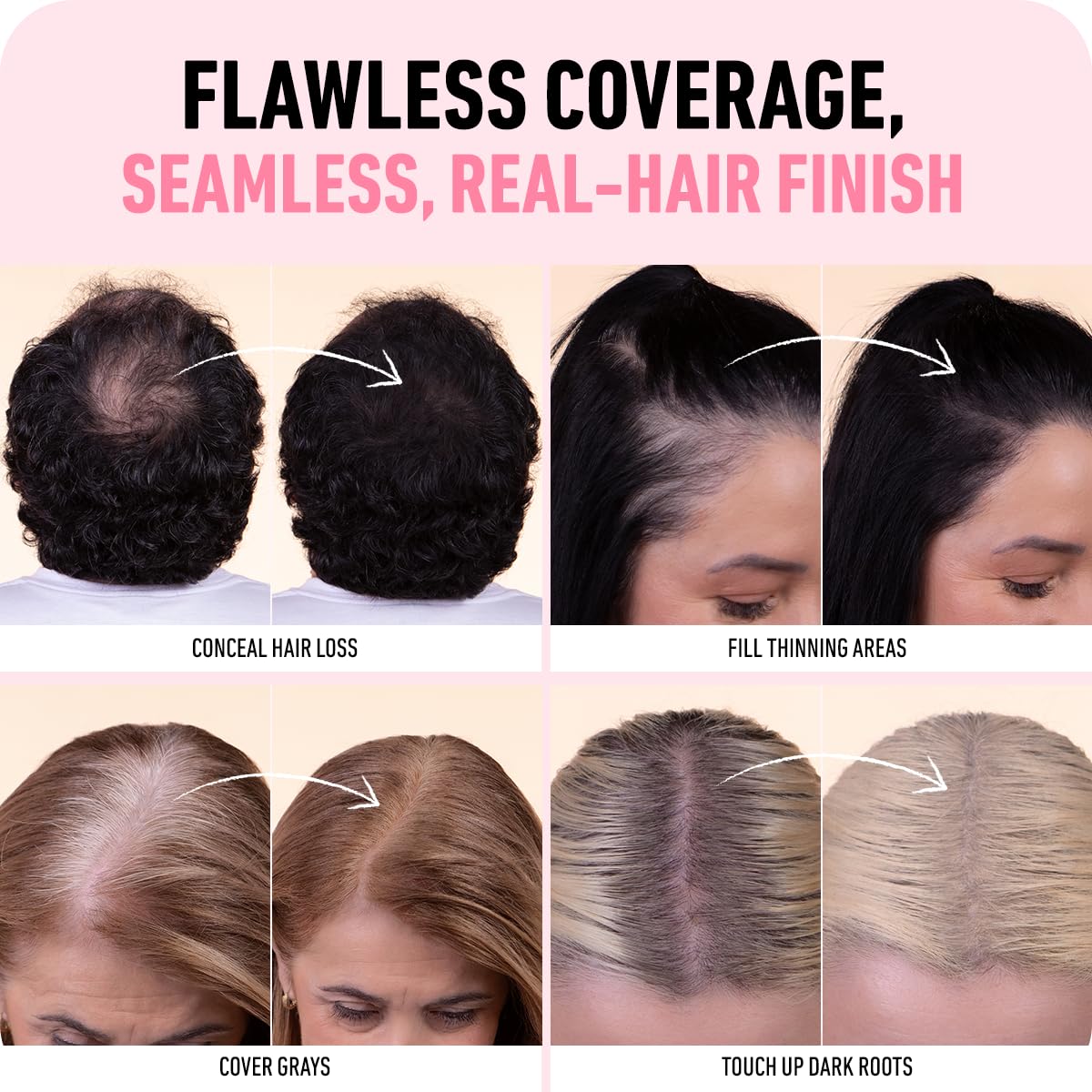 BOLDIFY Hairline Powder Color Sample Kit - Root Touch Up Hair Color for Gray Coverage - Bald Spot Concealing Hair Powder for Women & Men - 48-Hour Stain-Proof - Reds