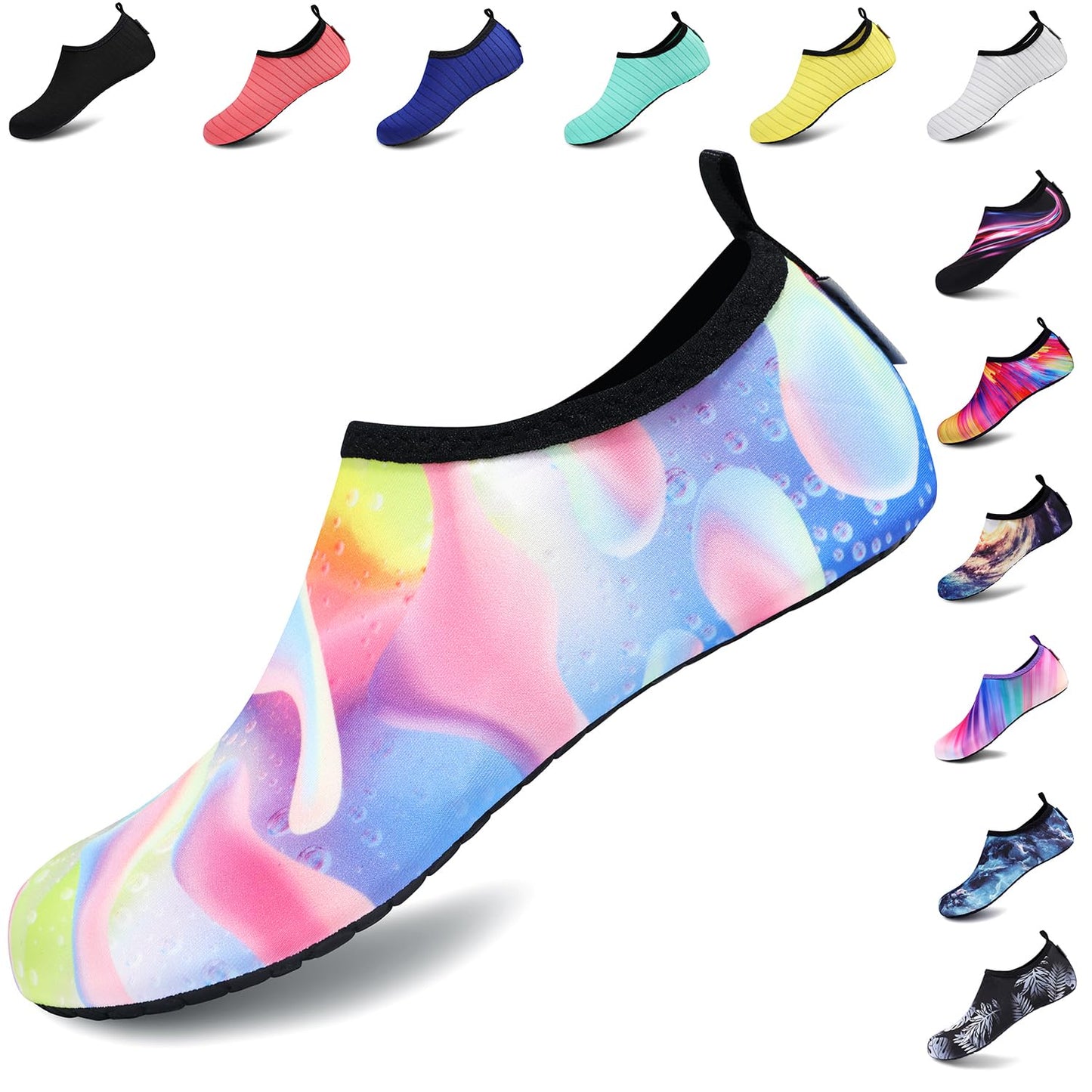 VIFUUR Water Sports Unisex Shoes Colorful Ripple - 5.5-6.5 W US/ 4.5-5.5 M US (36-37)