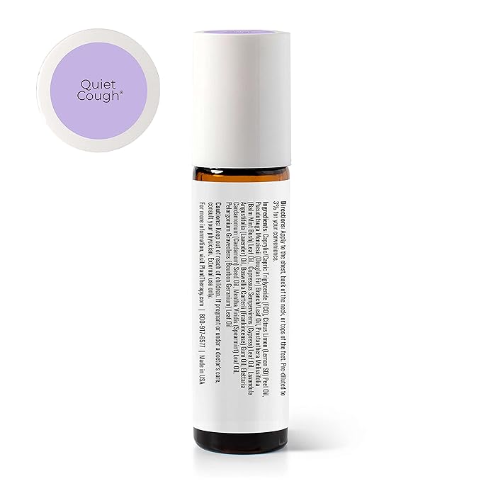 Plant Therapy Quiet Cough KidSafe Pre-Diluted Essential Oil Roll-on 10 mL (1/3 oz) 100% Pure, Therapeutic Grade
