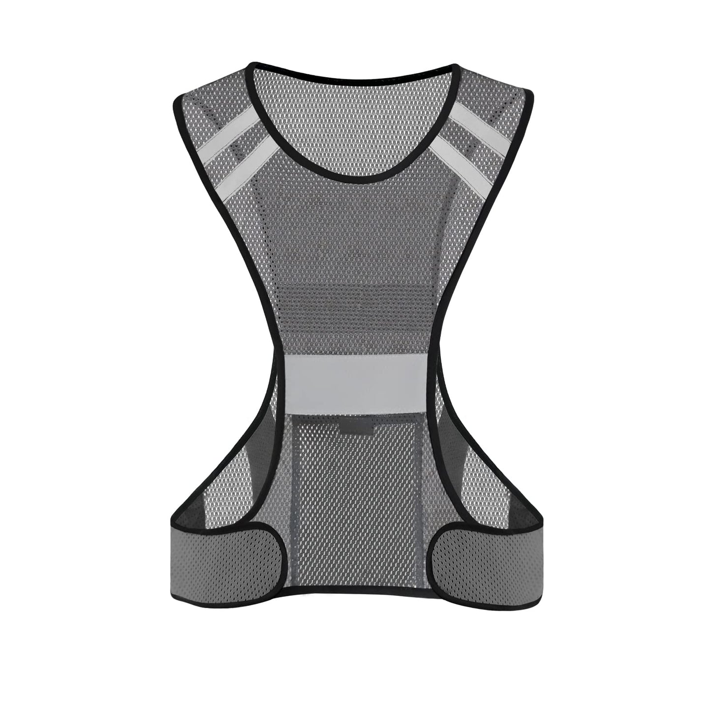 TCCFCCT Reflective Running Vest with Large Pocket, High Visibility Reflective Vest for Men Women, Lightweight Reflective Running Gear for Motorcycling, Cycling, Jogging, Night Walking,Climbing, Grey