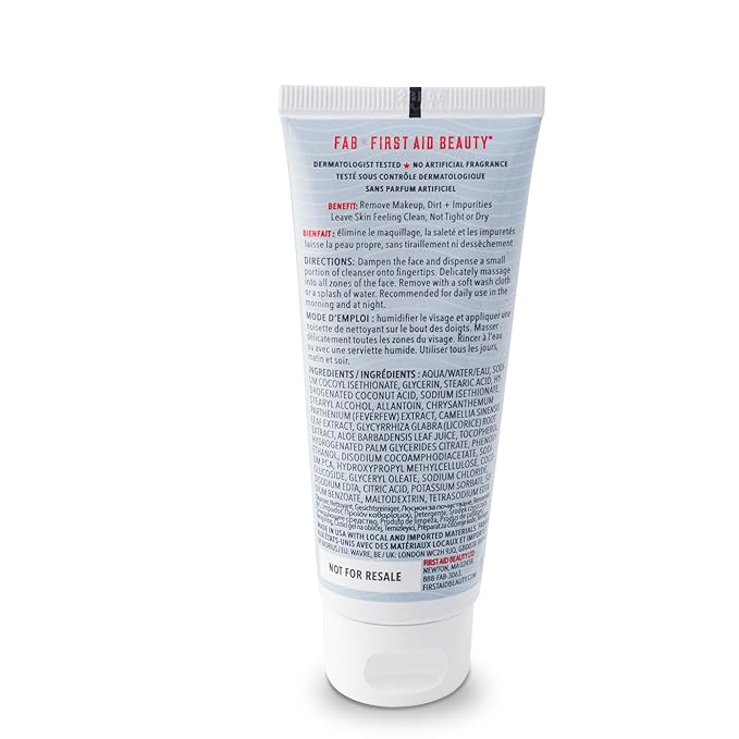 First Aid Beauty - Pure Skin Face Cleanser, Effectively Removes Makeup, Dirt, and Impurities, Gentle Cleanser Leaves Skin Soft & Supple, Safe for Sensitive Skin, Fragrance Free, 11 oz