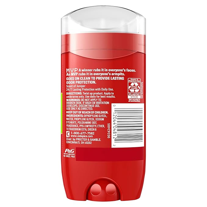 Old Spice Men's Deodorant Aluminum Free MVP, 3oz (Pack of 3)