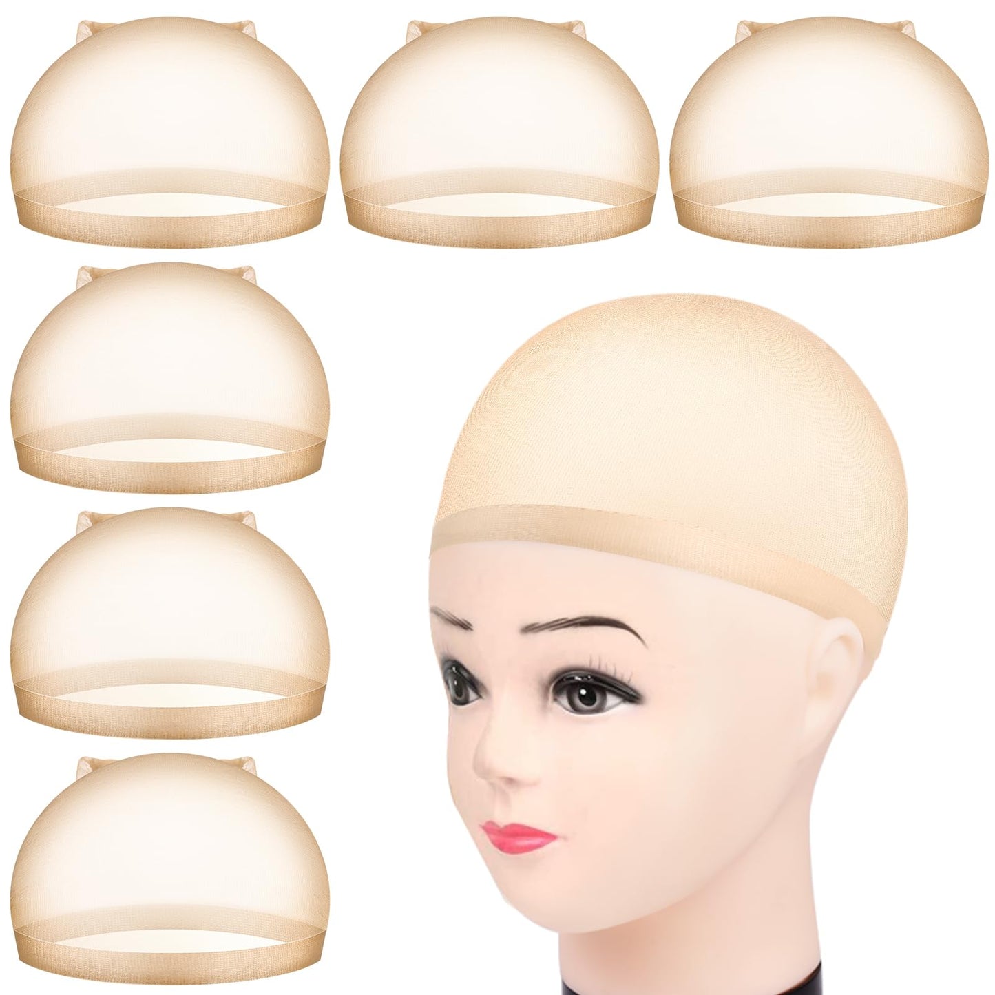 MORGLES HD Wig Cap for Women, 6Pcs Wig Caps Ultra thin Stretchy Nylon