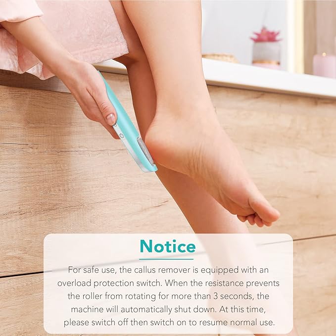 Electric Callus Remover for Feet, Professional Pedicure Kit Foot Scrubber for Dry, Dead, Cracked, Hard Skin, at Home Feet Spa Care Kit for Men & Women (Blue)