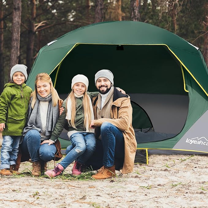 Tents 4 Person Camping Tent, Easy Setup Waterproof Family Tents for Camping, Portable Dome Tent for Outdoor Camping with Rainfly, Carry Bag