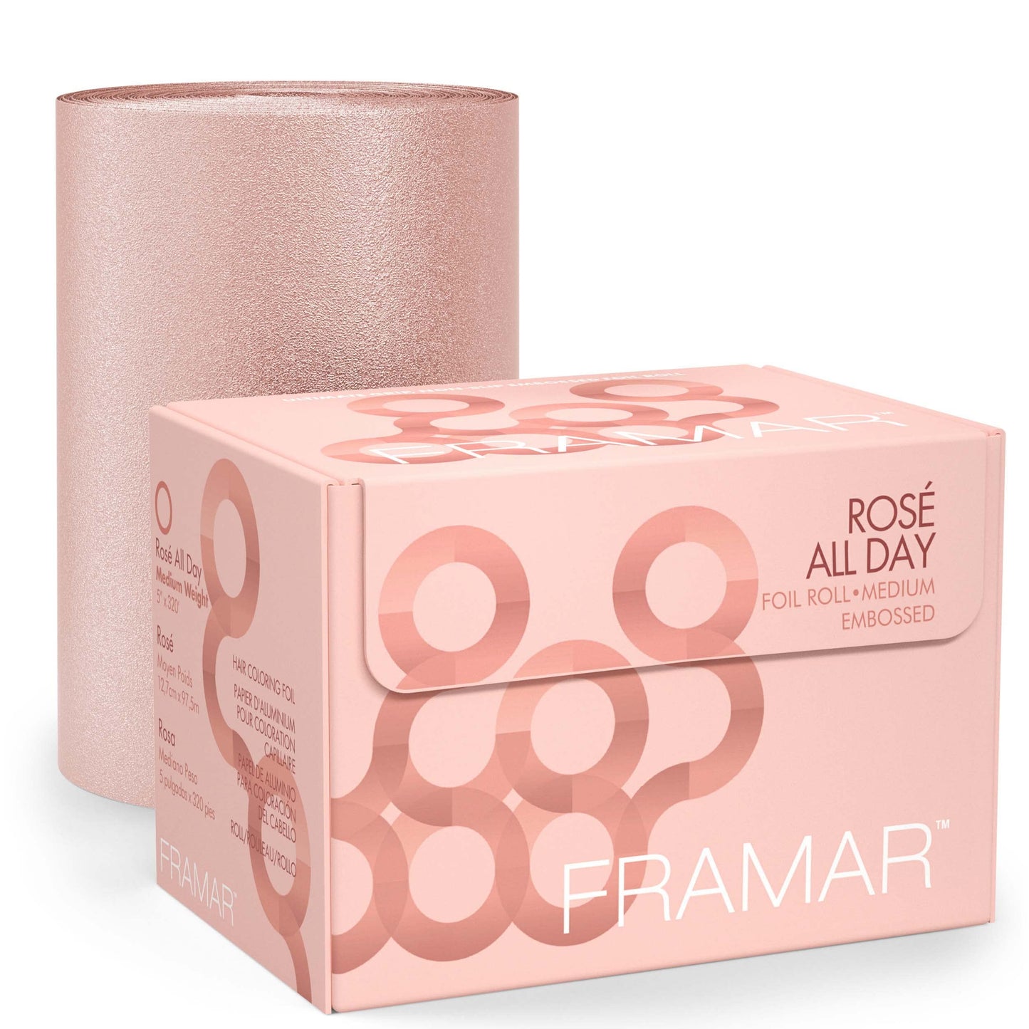 FRAMAR Rosé Hair Foil – Hair Foils For Highlighting Long Hair, Salon Foil For Hair Highlighting, Salon Foils For Hair Highlighting Kit, Salon Foils For Hair Stylist, Embossed – 320 ft