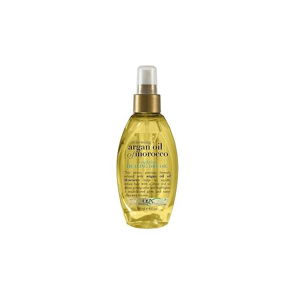 OGX Renewing + Argan Oil of Morocco Weightless Healing Dry Spray, Lightweight Hair Mist for Split Ends, Frizzy and Flyaways, Paraben & Sulfated-Surfactants Free, 4 Fl Oz