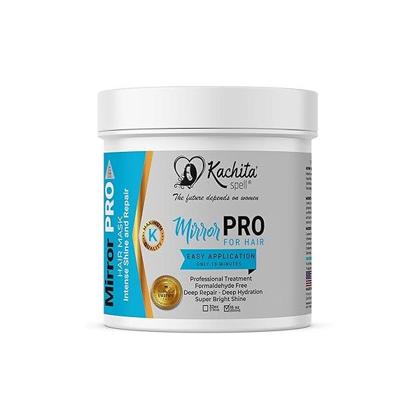 KACHITA SPELL MirrorPRO 16oz Hair Mask & Deep Conditioner with Argan Oil and Keratin | Repairs Dry, Damaged Professional Treatment, Hydration, Super Gloss/Shine, Frizz-Free