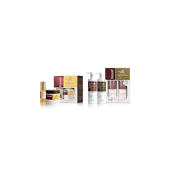 Karseell Collagen Hair Mask and Oil Shampoo Conditioner Set for Dry Damaged of All Types - 3 x 16.9floz + 1.69floz