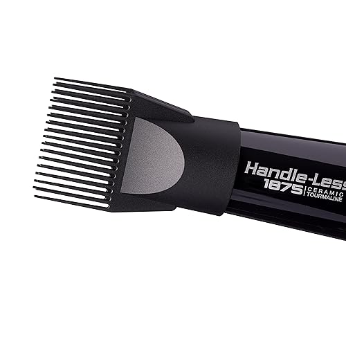 KISS Handle-Less 1875W Ceramic Tourmaline Hair Dryer, Effortless Styling Precision Blow Dryer, Cool Touch Nozzle, Triple-Layer Heat Insulation, Heat Resistant Cap, 3 Styling Attachments, Up to 450°F