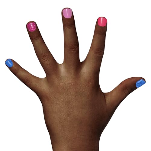 Piggy Paint | 100% Non-Toxic Girls Nail Polish | Safe, Cruelty-free, Vegan, & Low Odor for Kids | Tiny Tiaras (4 Polish + Nail Art Gift Set)