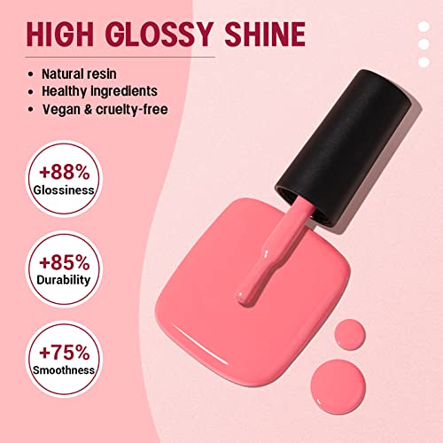 SAVILAND Jelly Gel Nail Polish Set, 30 Colors Translucent Nude Pink Transparent Nail Polish Set with 180 Sheer/Matte/Glossy Effects for Nail Salon DIY Home Christmas Holiday Gift Set