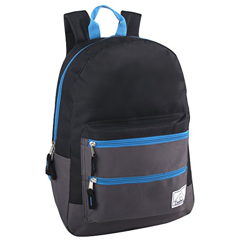 Trail maker Multi-Color Back Pack with Adjustable Padded Shoulder (Black)