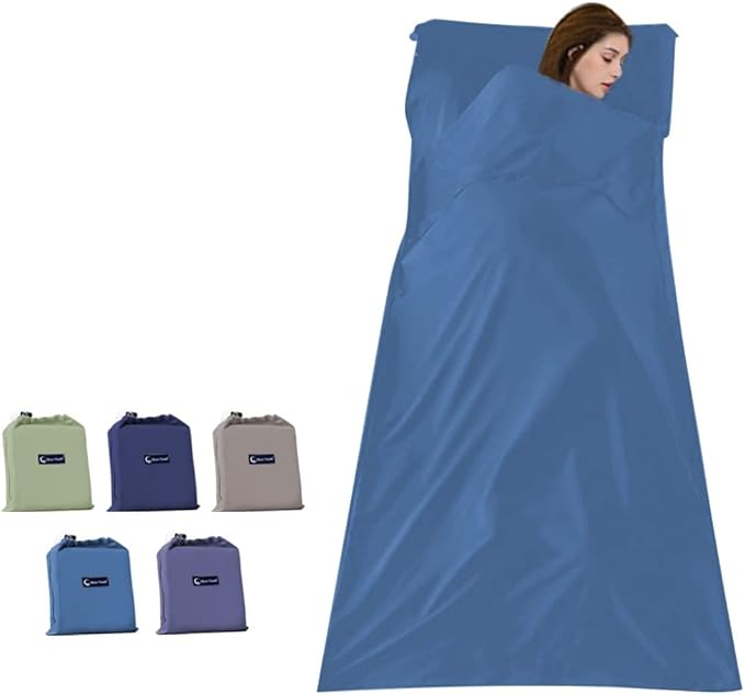 Sleeping Bag Liners Lightweight Travel Camping Sheet Sleep Bag Liner Adults Lightweight Warm Weather Hotel Compact Portable Sleeping Sack Indoor Outdoor Hostels Traveling Backpacking Hiking Blankets