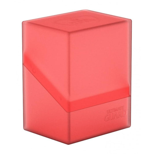 Ultimate Guard Boulder 80+, Deck Case for 80 Double-Sleeved TCG Cards, Ruby, Secure & Durable Storage for Trading Card Games, Soft-Touch Finish