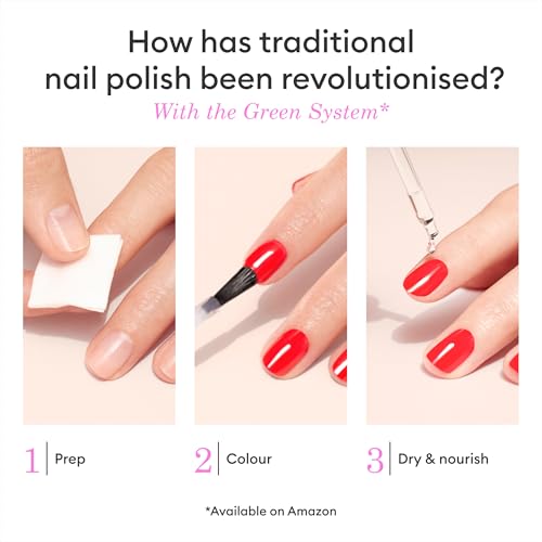 Manucurist Green Poppy Red - Red Nail Polish - 9-Free, Vegan and Plant-Based - Quick Dry Manicure - Non Toxic - Made in France - 0.5 fl oz