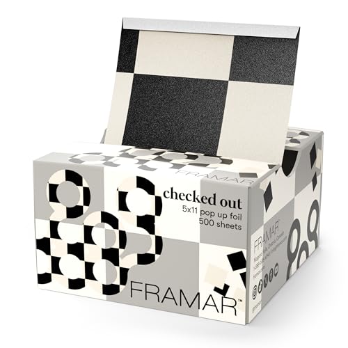 FRAMAR Checked Out Hair Foil – Hair Foils For Highlighting, Pop Up Foil For Hair Highlighting, Salon Foils For Hair Highlighting Kit, Long Hair Foils For Bleach, Salon Foils For Hair Stylist – 500