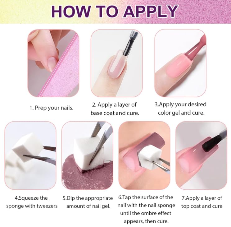 Gradient Painting Gel, 24 Gliter Colors Ombre Gel Nail Polish for Pigment Pat Silver&Gold Aura Nails, French Manicure DIY Nail Art Long-lasting No-wipe Palette C
