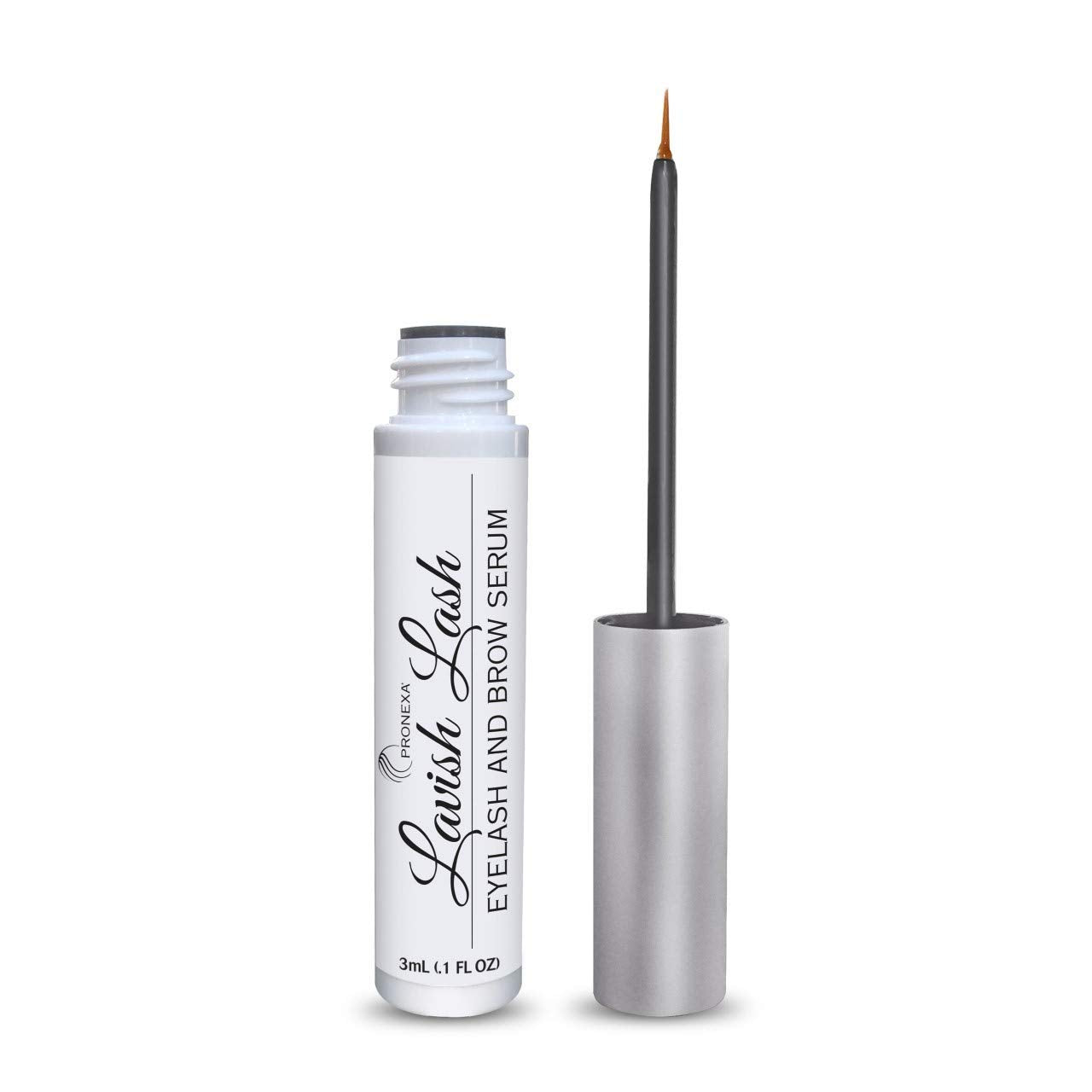 Pronexa Hairgenics Lavish Lash (3ml, 3 Month Supply) – Eyelash Growth Enhancer & Brow Serum with Natural Peptides for Long, Thick Lashes and Eyebrows! Dermatologist Certified & Hypoallergenic.