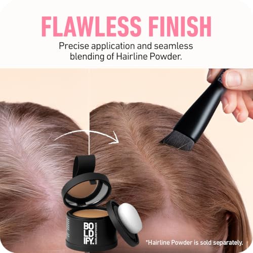 BOLDIFY Four Ended Hairline Powder Brush - Precision Hair Makeup Brush Set with Sponge Tip for Seamless Blending - Ideal as a Hair Concealer/Contour, Root Touch Up