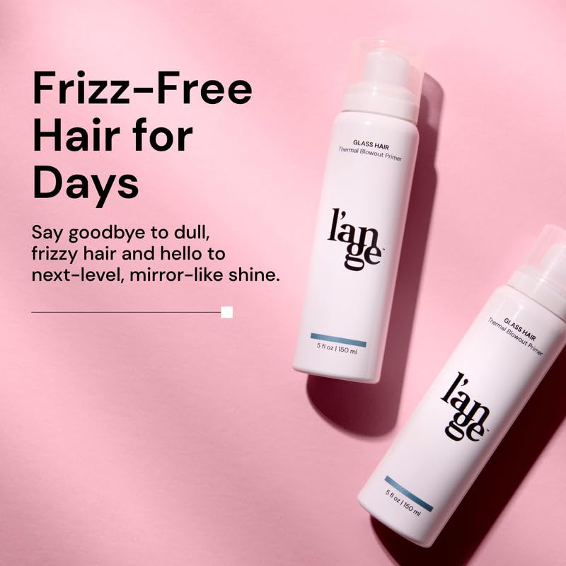 L'ANGE HAIR Glass Hair Thermal Blowout Primer | Heat Protectant Spray for Frizz Control & Shine | Blow Dry Support Styling Mist | For All Hair Types | 5 fl oz