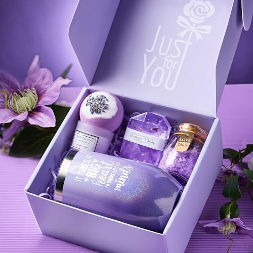 Teacher Appreciation Gifts, Easter Valentines Day Mothers Day Thanksgiving Christmas Gifts for Teacher, Back to School Gift - Unique Lavender Spa Basket Set for Women