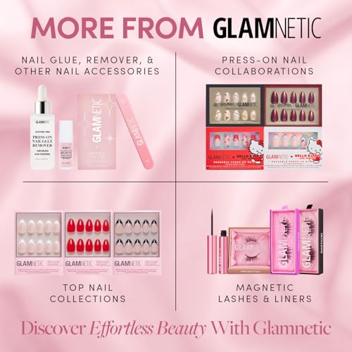 Glamnetic Press On Nails - Into Blue | Glazed Short Oval Fake Nails with Periwinkle French Tips, Reusable Summer Nails | 15 Sizes - 30 Nail Kit with Glue