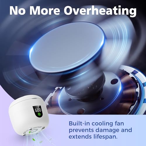 New Ultrasonic Retainer Cleaner Machine with Removable Inner Tank for Aligners, Mouth Guards, Jewelry – 180ml Capacity, 45kHz Ultrasonic Cleaner, 3 Modes, Digital Timer, Smart Pause & Quiet to 30dB