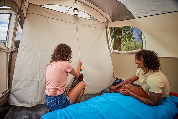 Coleman WeatherMaster 10-Person Tent with Rainfly & Room Divider, Spacious Weatherproof Family Tent with Carry Bag