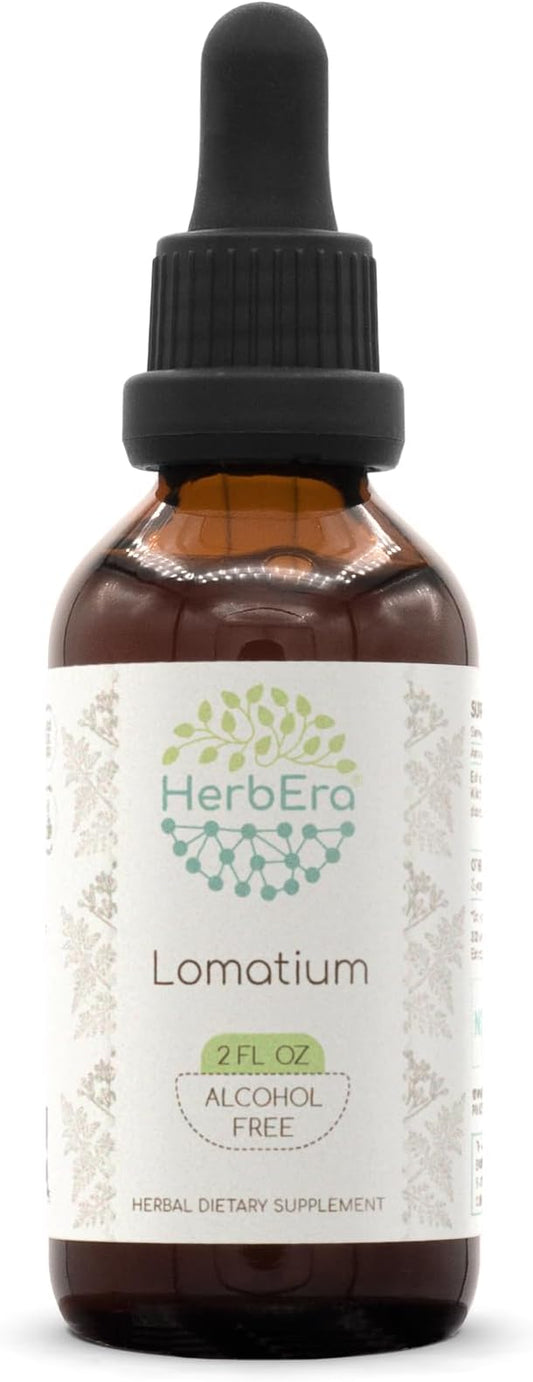 Lomatium B60 Alcohol-Free Herbal Extract Tincture, Concentrated Liquid Drops Natural Lomatium (Lomatium Dissectum) 2 fl oz