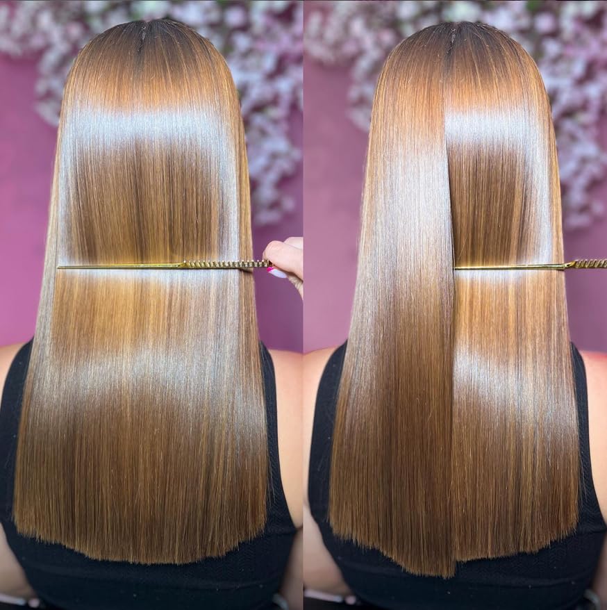 KERATIN RESEARCH Brazilian Keratin Hair Treatment Straightening Complex Blowout LONG Lasting Organic Natural Results with Argan Oil Keratina Brasilera