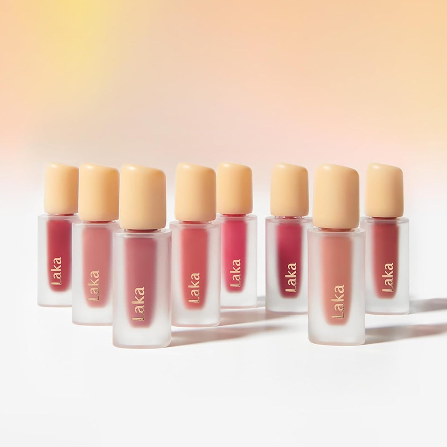 Laka Fruity Glam Tint, 4.5g/0.15 oz., Glowing Lip Stain with Wide Color Spectrum, Hydrating & Lightweight Texture, Long-Lasting Bold Stain, Non-Sticky, Vegan, K-Beauty (#116 Candid)